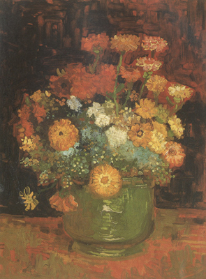 Vase with Zinnias (nn04)